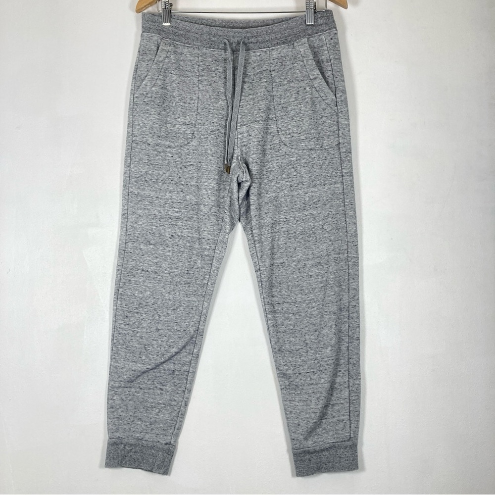 Uniqlo Sweatpants Mens M Gray Leg Athletic Drawstring Pockets Gym Heather Sport - Picture 15 of 16
